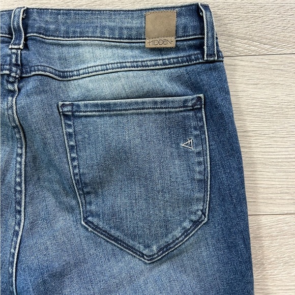 Hidden Jeans Mid Rise Distressed Raw Hem Skinny Jeans - Picture 7 of 14
